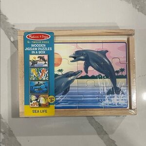 Melissa & Doug Sea Life Puzzle set of four 12 piece puzzles brand new